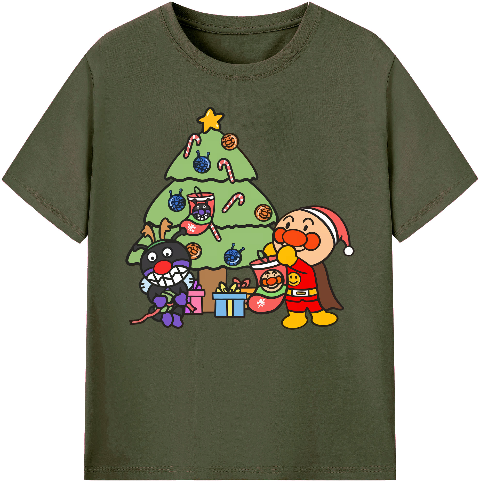 （画像用） アンパンマン Anpanman 綿100％ メンズ半袖Tシャツ｜肌触りやわらか＆通気性